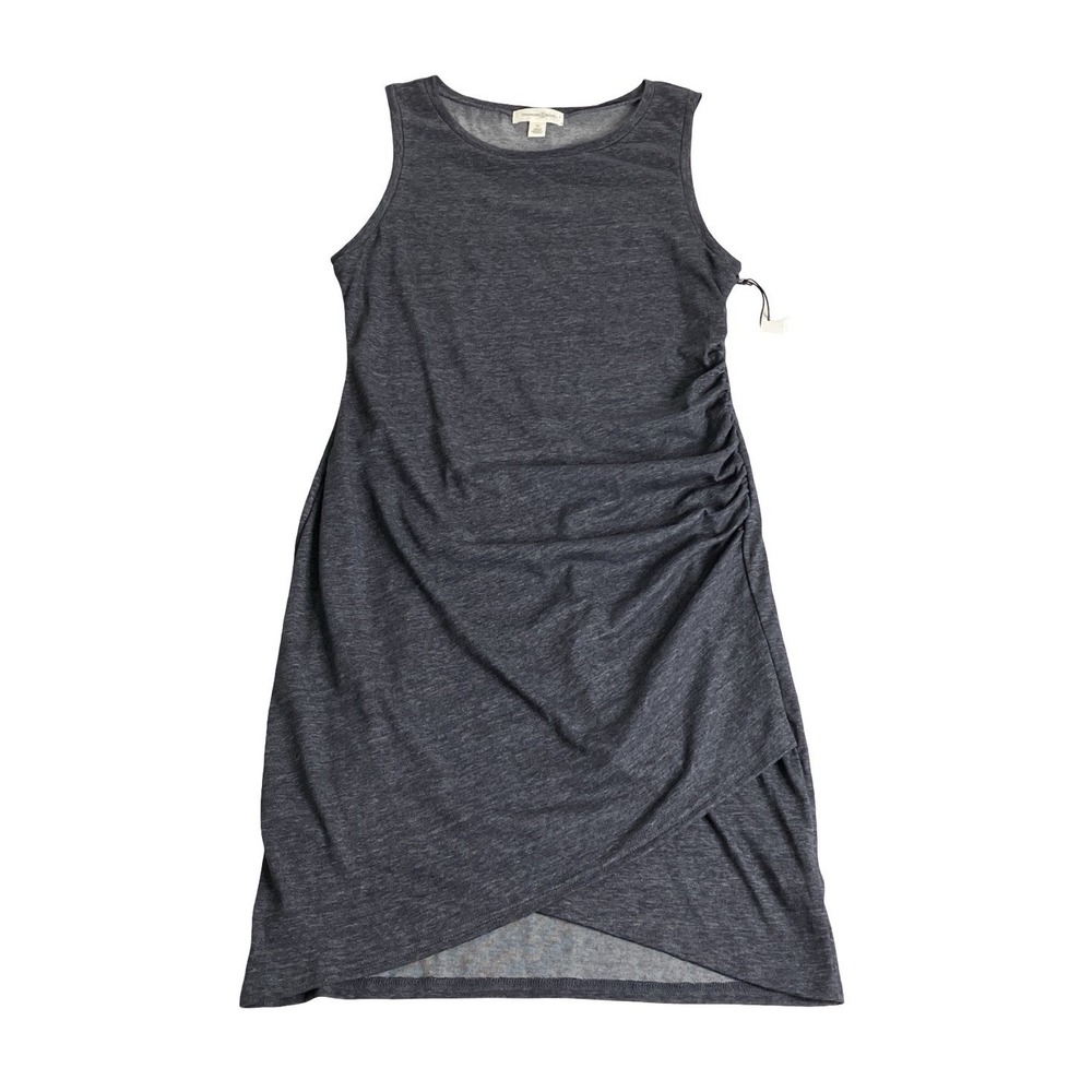 Treasure‎ & Bond Ruched Side Sleeveless Dress XL Gray Soft Jersey Crossover Hem